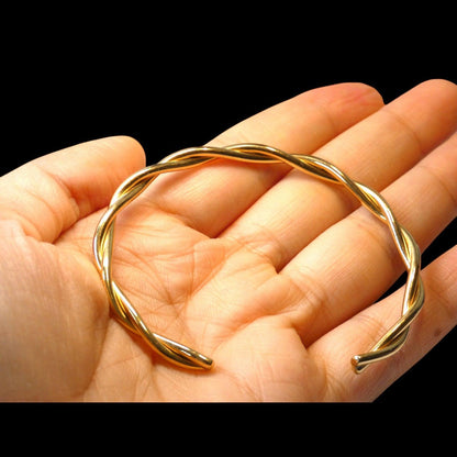 Twist Half Bangle 18K Gold Plated Bracelet - Shineers