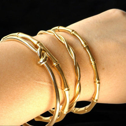 Stack it Up : Set of 4 , 18K gold Plated Bracelets - Shineers