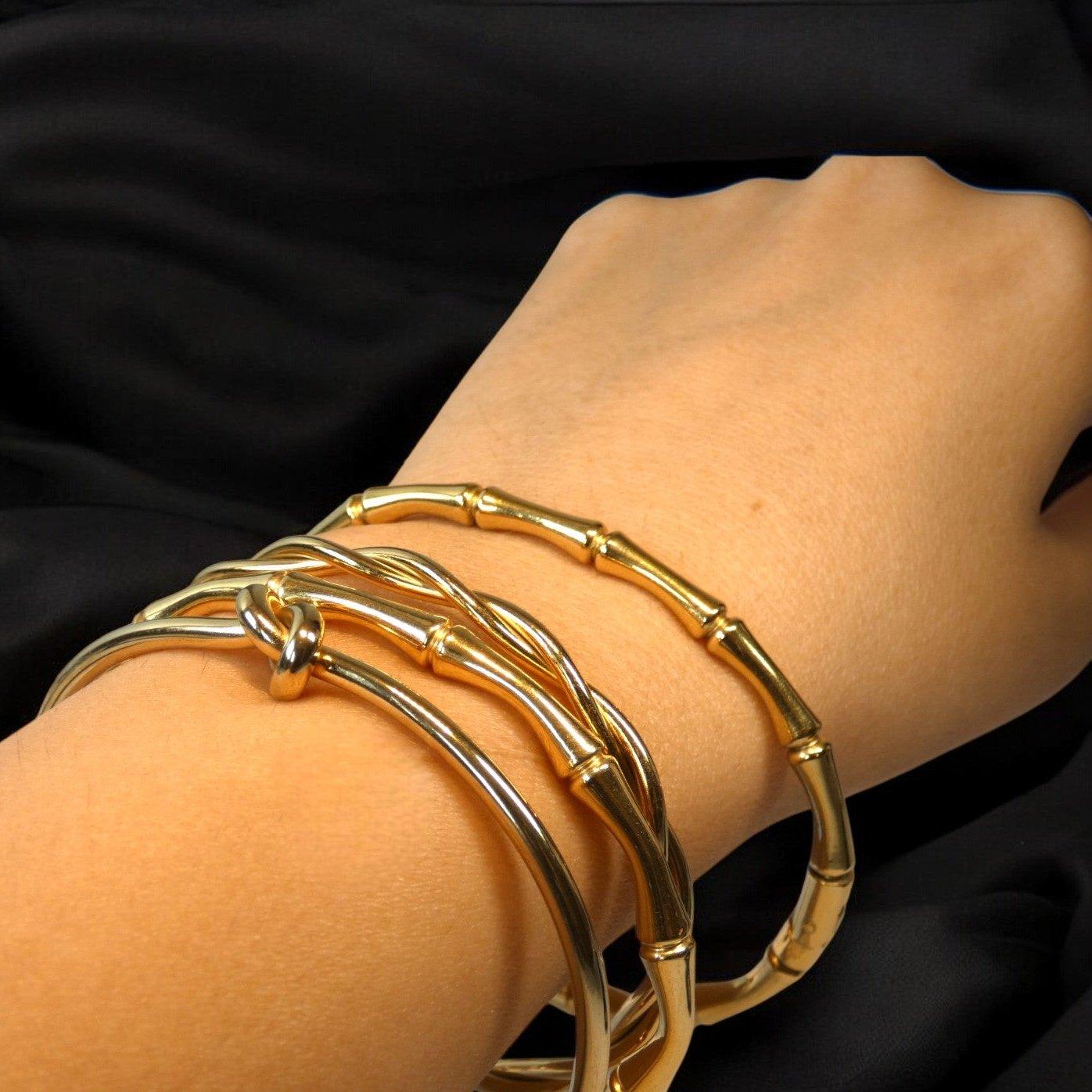 Stack it Up : Set of 4 , 18K gold Plated Bracelets - Shineers