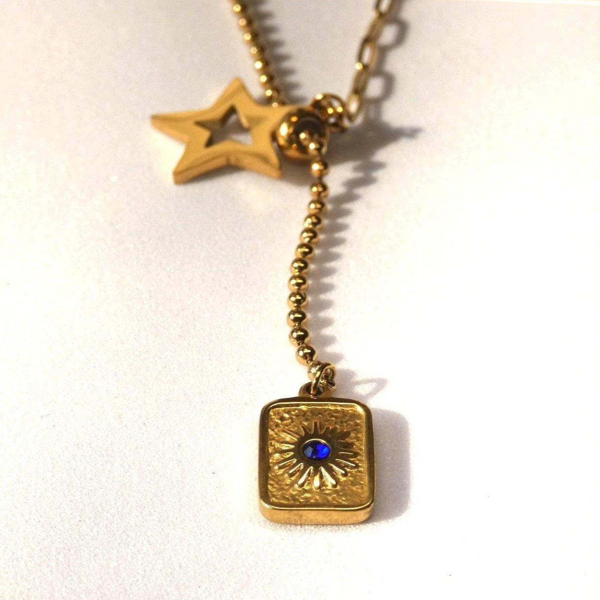 Evil Eye Star Charm Pendant Necklace - Shineers