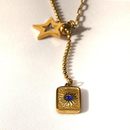 Evil Eye Star Charm Pendant Necklace - Shineers