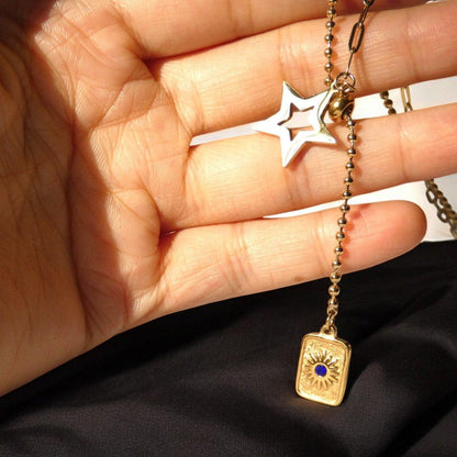 Evil Eye Star Charm Pendant Necklace - Shineers
