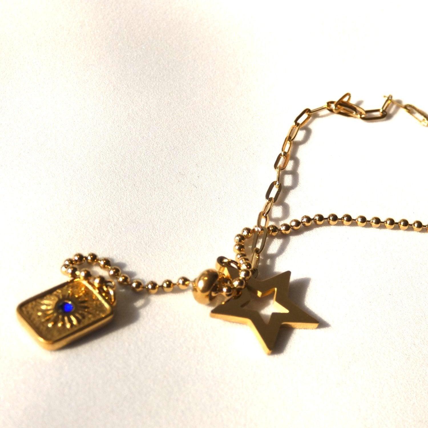 Evil Eye Star Charm Pendant Necklace - Shineers