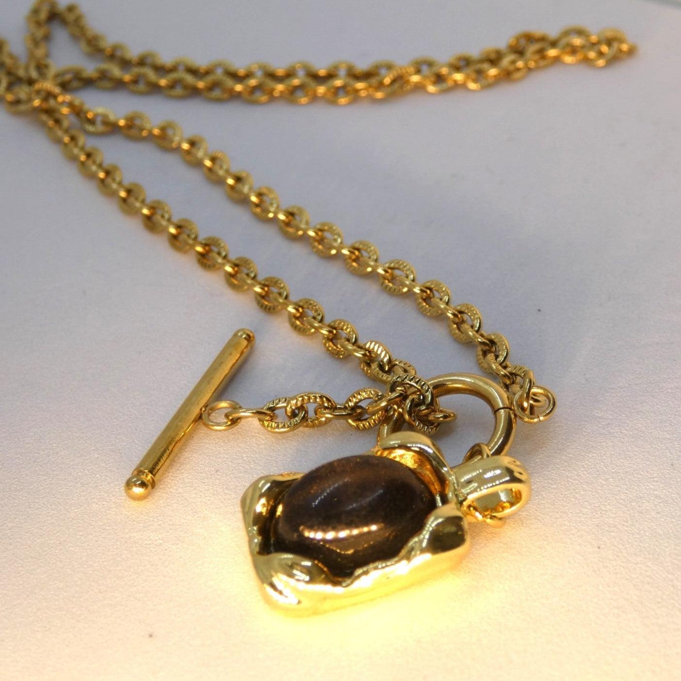 Pretty Stone Pendant Necklace - Shineers