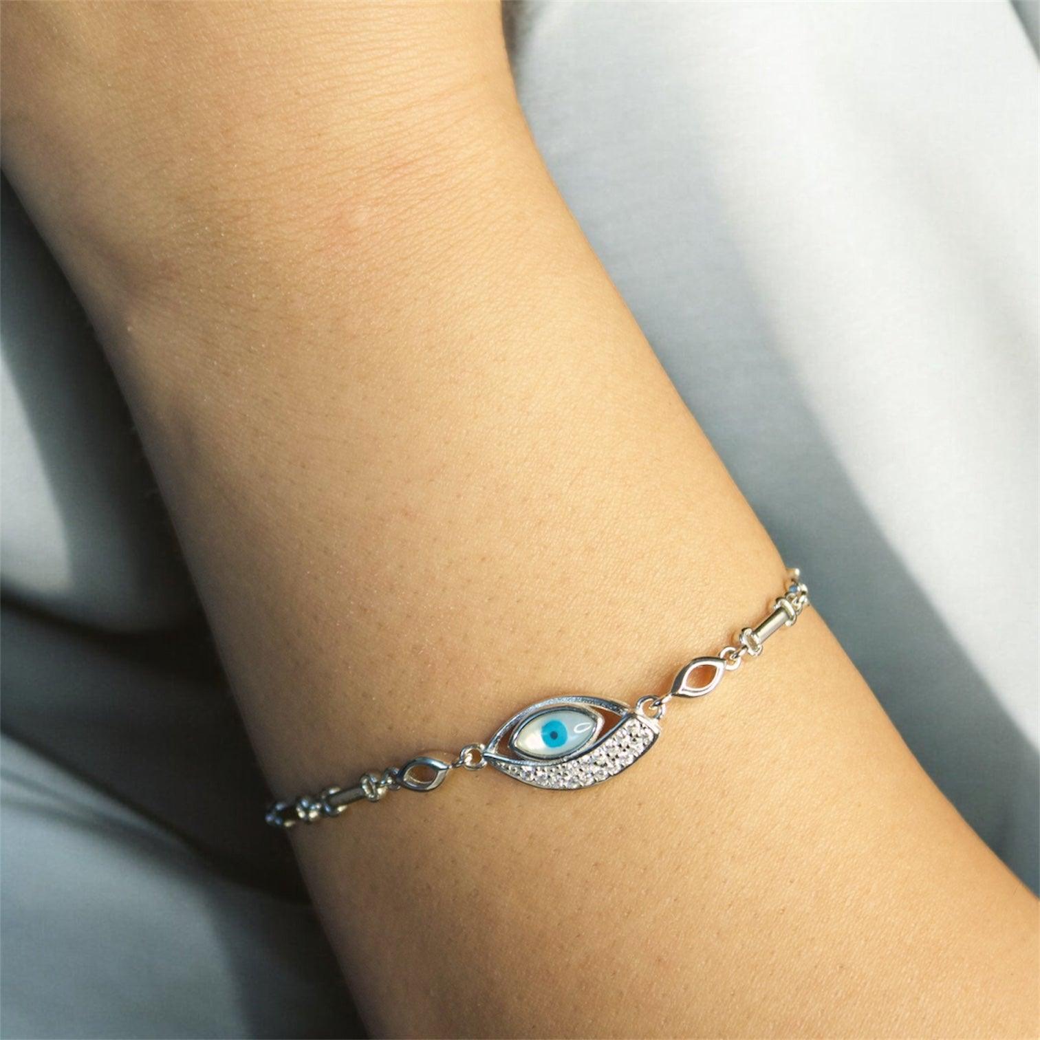 Evil Eye Charm 925 Silver Bracelet - Shineers