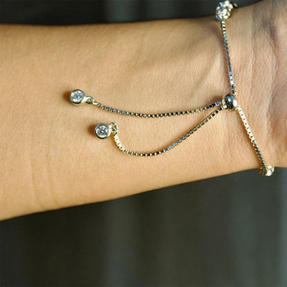 Blue Lagoon Rose Gold and Silver Chain Bracelet - Shineers