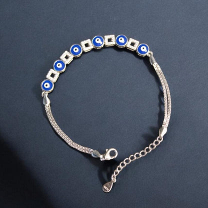 Protective Eye Blue stone 925 Sterling Silver Bracelet - Shineers