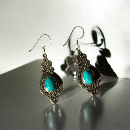 Skyline Spark Turquoise 925 Silver Earrings - Shineers