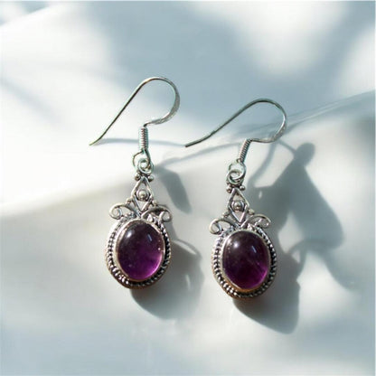 Purple Majesty Amethyst 925 Silver Earrings - Shineers