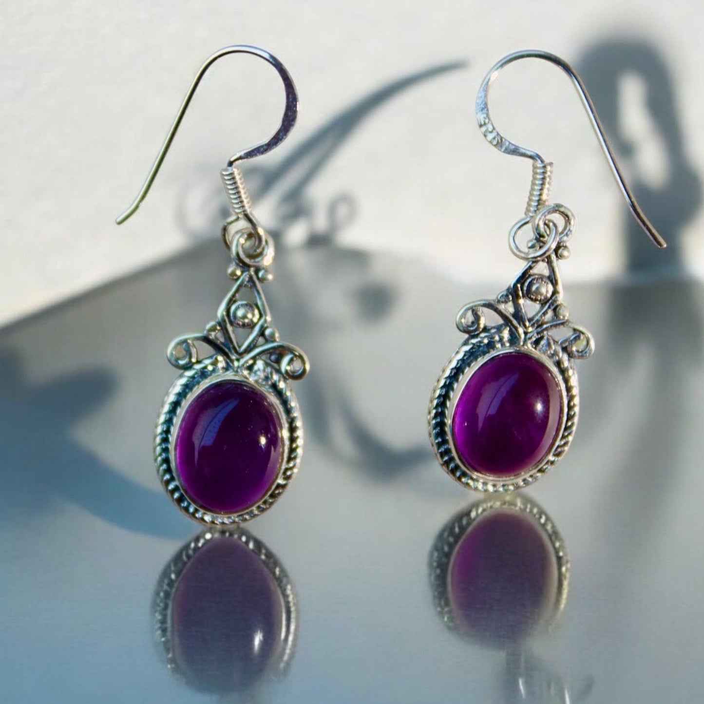 Purple Majesty Amethyst 925 Silver Earrings - Shineers