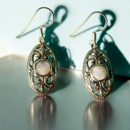 Starry Glow Opal Stone 925 Silver Earrings - Shineers