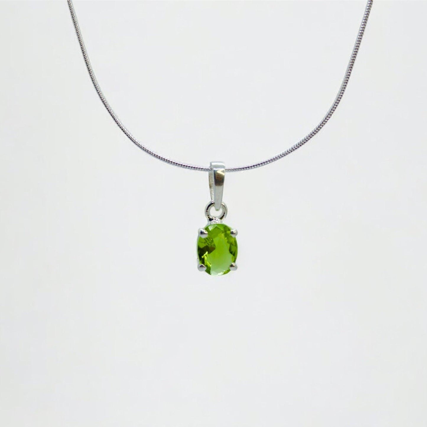 Jade Glow 925 Silver Pendant Chain - Shineers