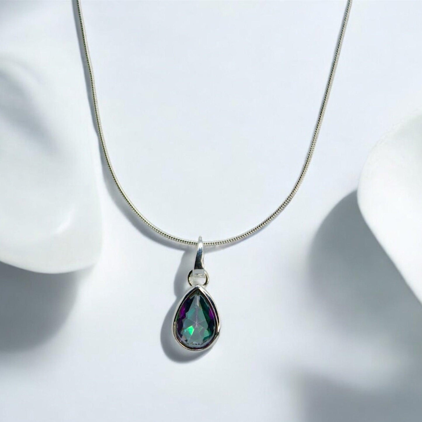Twilight Mystic Topaz 925 Silver Pendant Chain - Shineers
