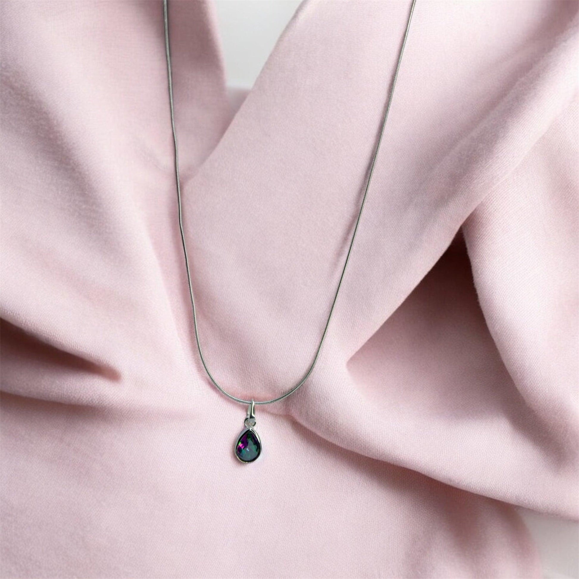 Twilight Mystic Topaz 925 Silver Pendant Chain - Shineers
